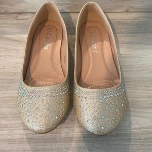 Golden rhinestone flats